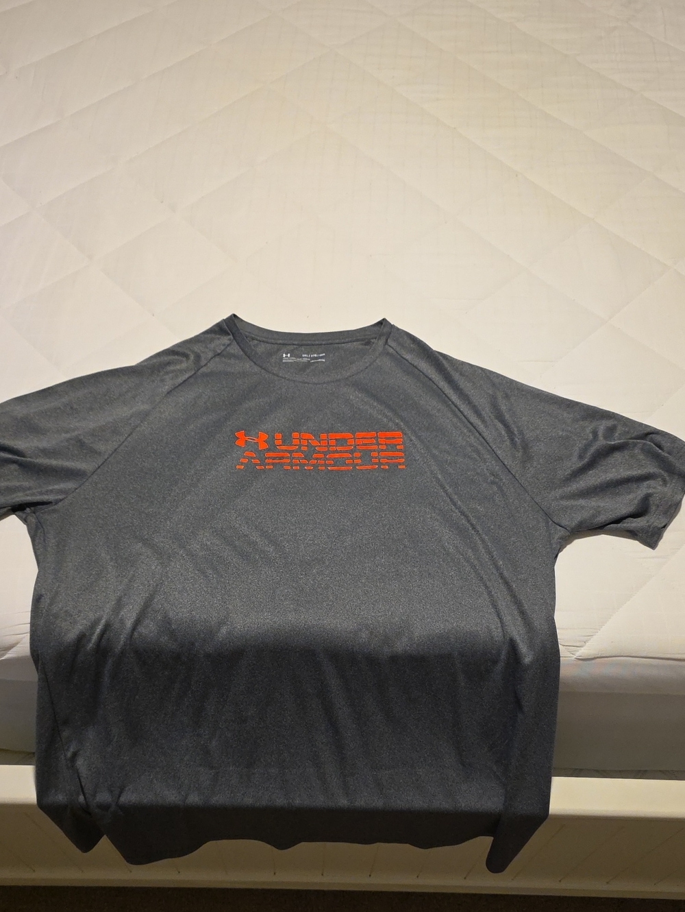 Under Armour Men’s Charcoal Short-Sleeve Performance Tee with Orange Logo